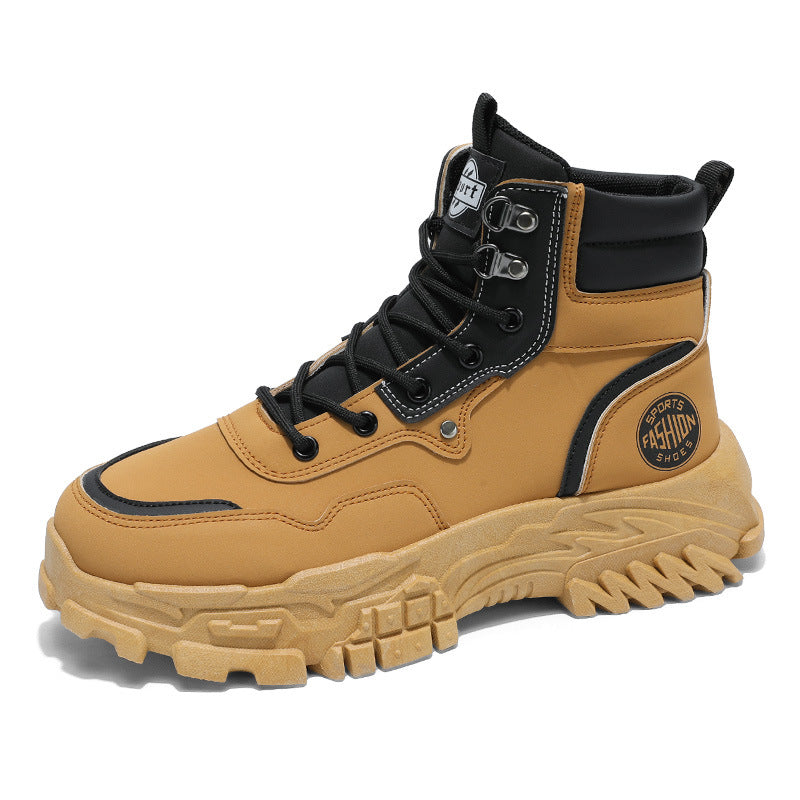 High Top Boots for Men - Outdoor, Anti-Slip, Wear-Resistant, Thick Sole Work Shoes