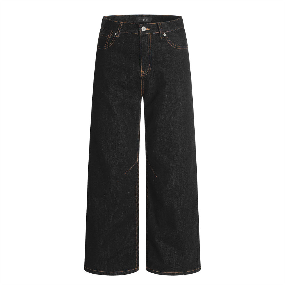 Men's  Denim Trousers with Contrast Pockets
