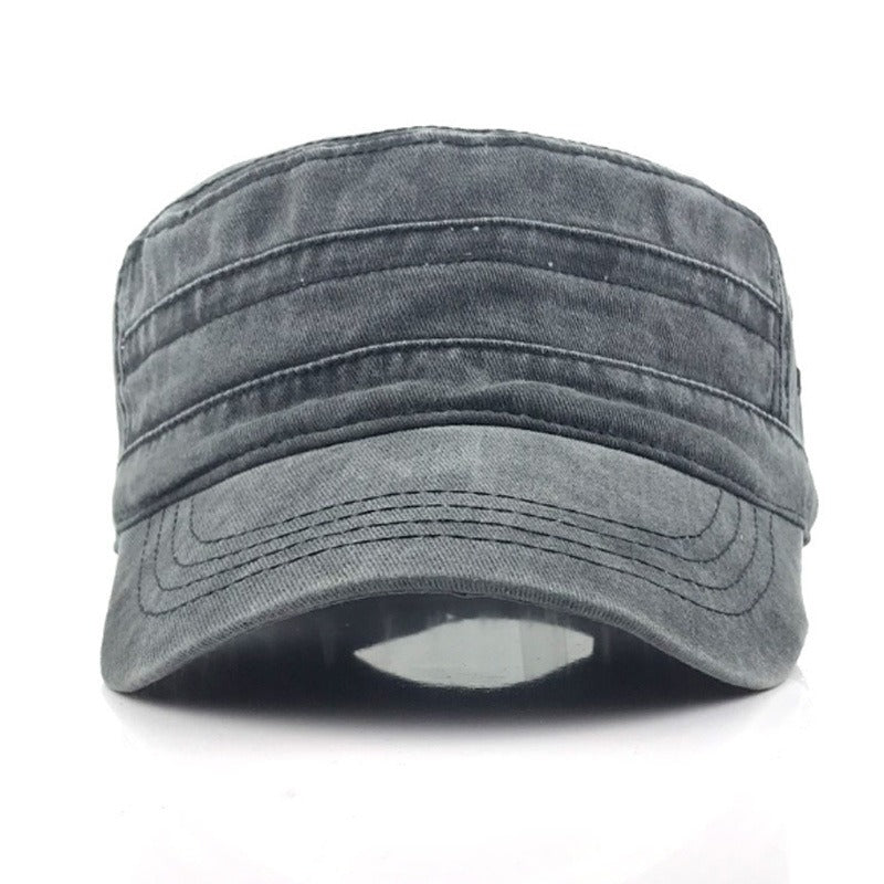 Flat Top Hat - Solid Color Washed Cotton Duckbill Hat for Men and Women