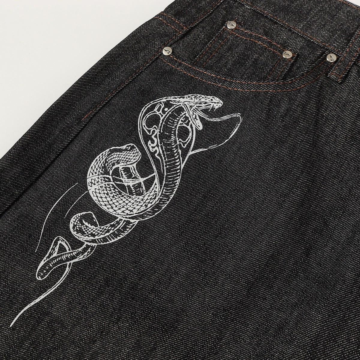 Washed Denim Loose Baggy Wide Leg Pants