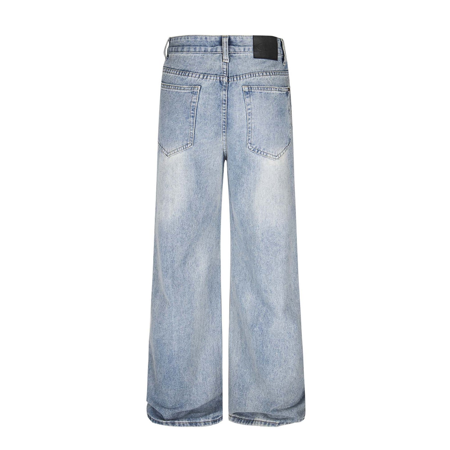 High Street Washed Vintage Unisex Loose Wide Leg Straight Long Jeans