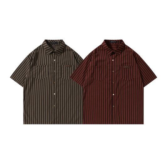 Striped Short Sleeve Shirt for Men