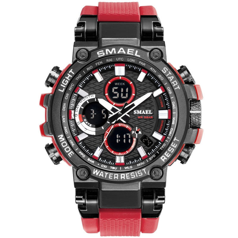 Men's Sport Watches - Digital Double Time Chronograph - LED Display