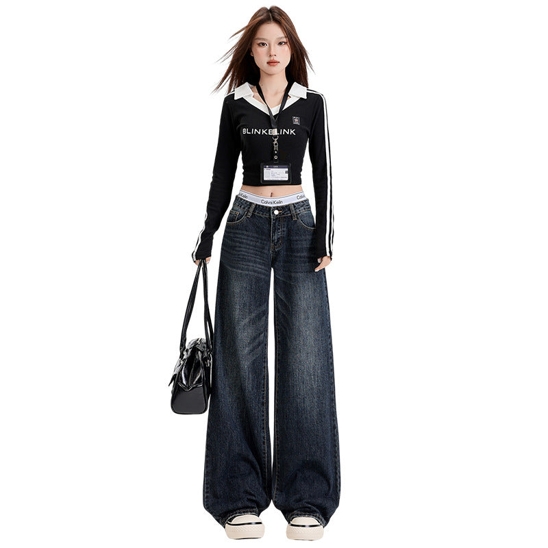 Women's Slimming Wide Leg Jeans - Versatile Spring Fashion