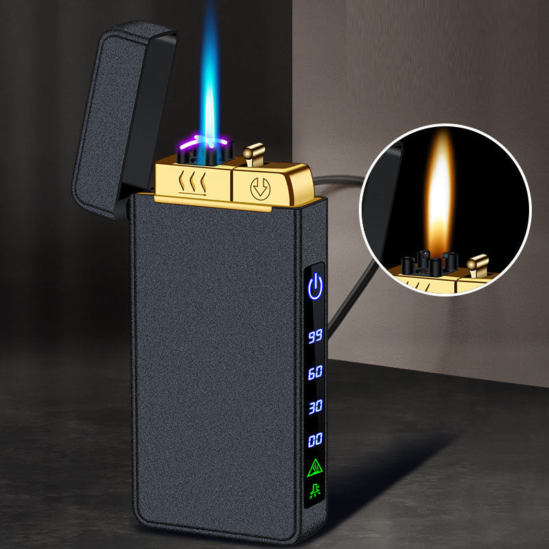 Gas-Electric Triple-Flame Metal Windproof Rechargeable Lighter
