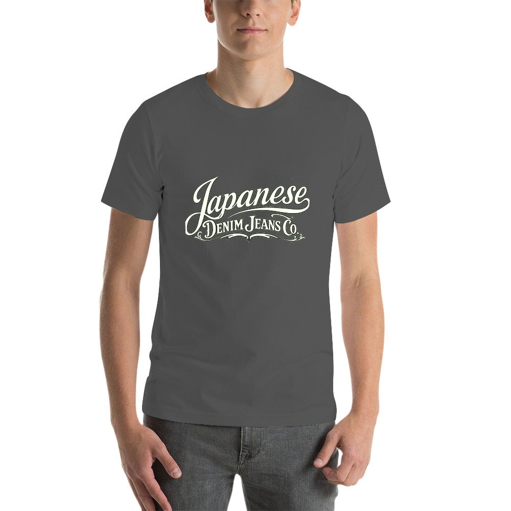 Japanese Denim Jeans Co. Men's Short Sleeve Cotton T-Shirt - Dark Gray