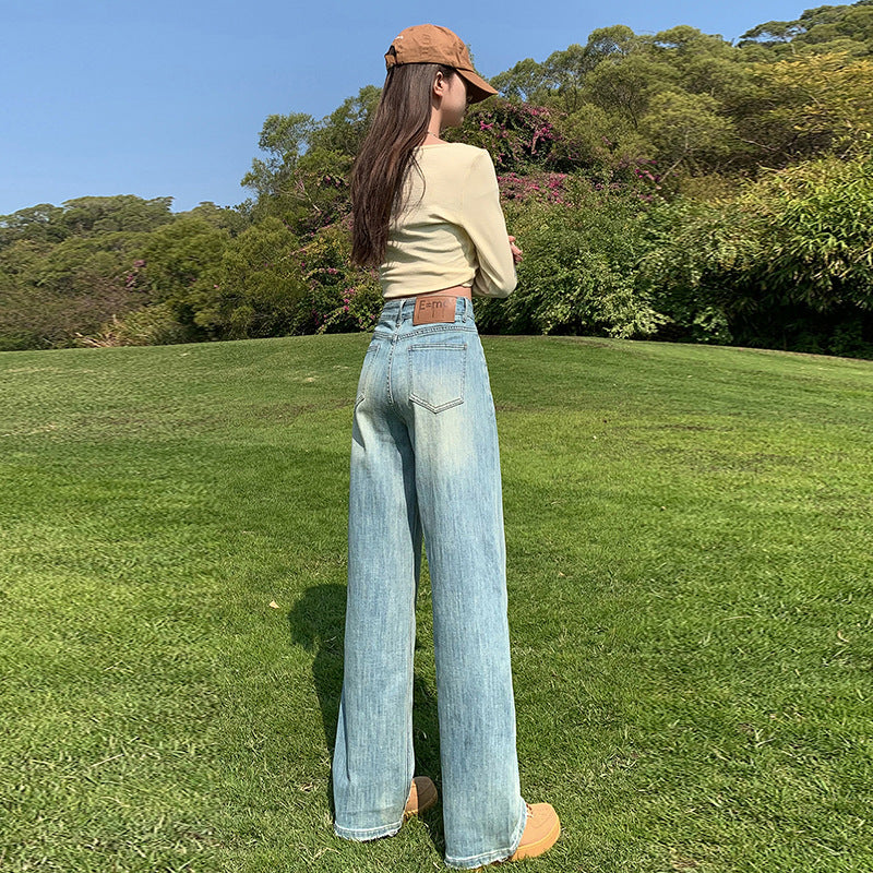 Women's High-Waist Narrow Straight Leg Jeans - Summer Collection
