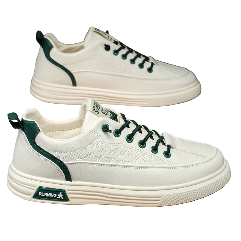 Men's Pilot Casual Sports Flat Shoes - Anti-Slip Waterproof White Leather