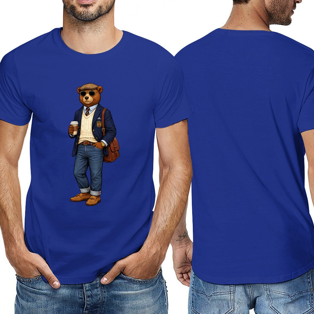 Oxford Denim Bear Men's Short Sleeve T Shirt - Blue