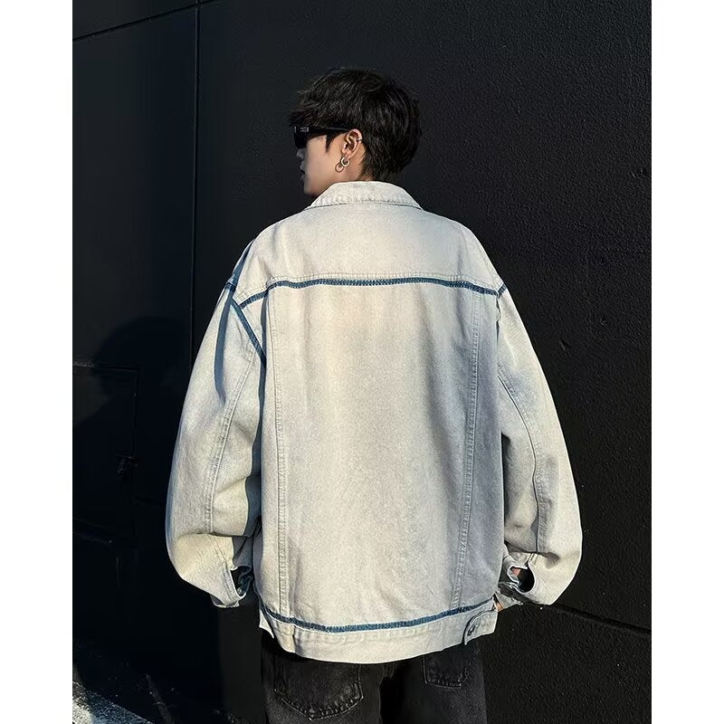 Men's Loose and Versatile Workwear Denim Jacket