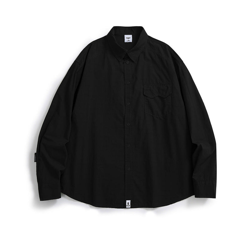 Simple Solid Color Long Sleeve Shirt for Casual Wear