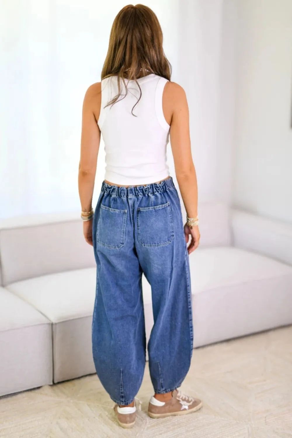 Drawstring Jeans with Pockets - Japanese Denim