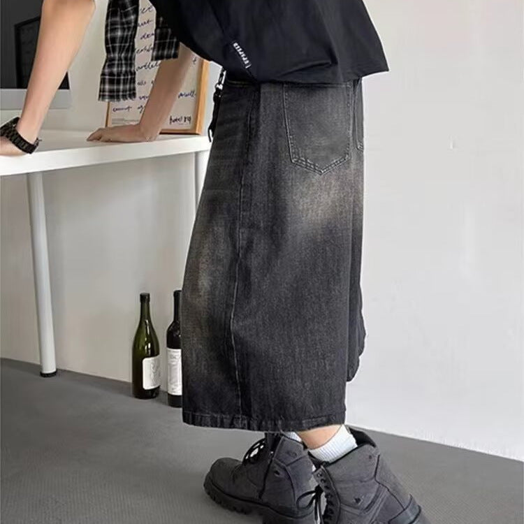 Loose Fit White Denim Casual Pants