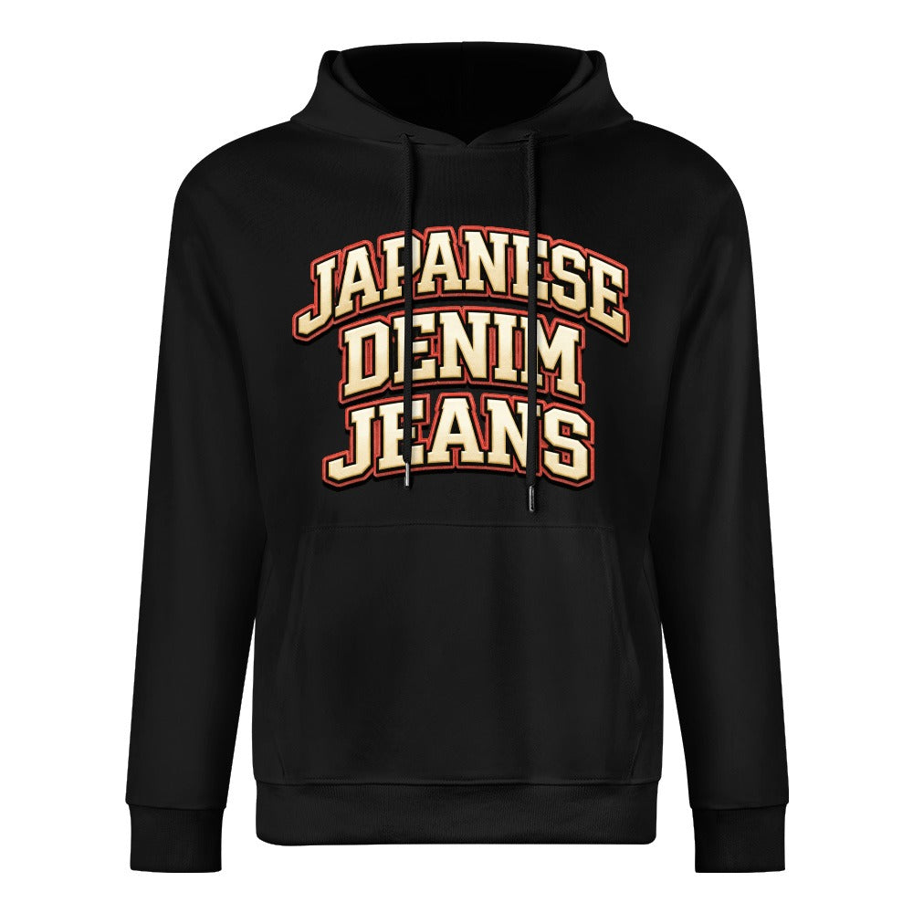 Japanese Denim University Hoodie - Black