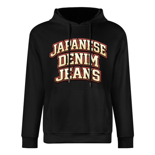 Japanese Denim University Hoodie - Black