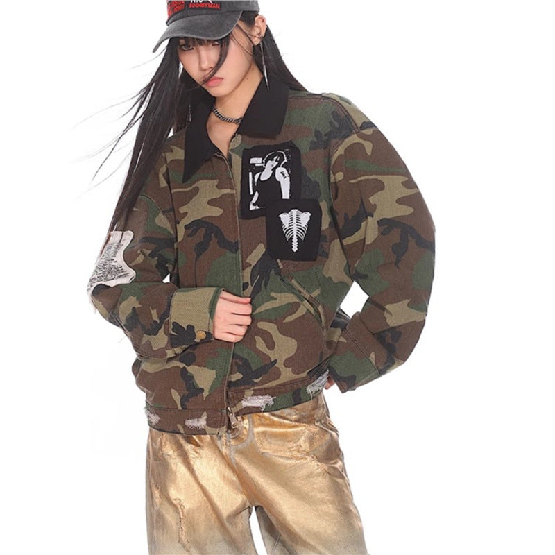 Women's Camouflage Denim Jacket – Premium Quality, Durable, Modern Style