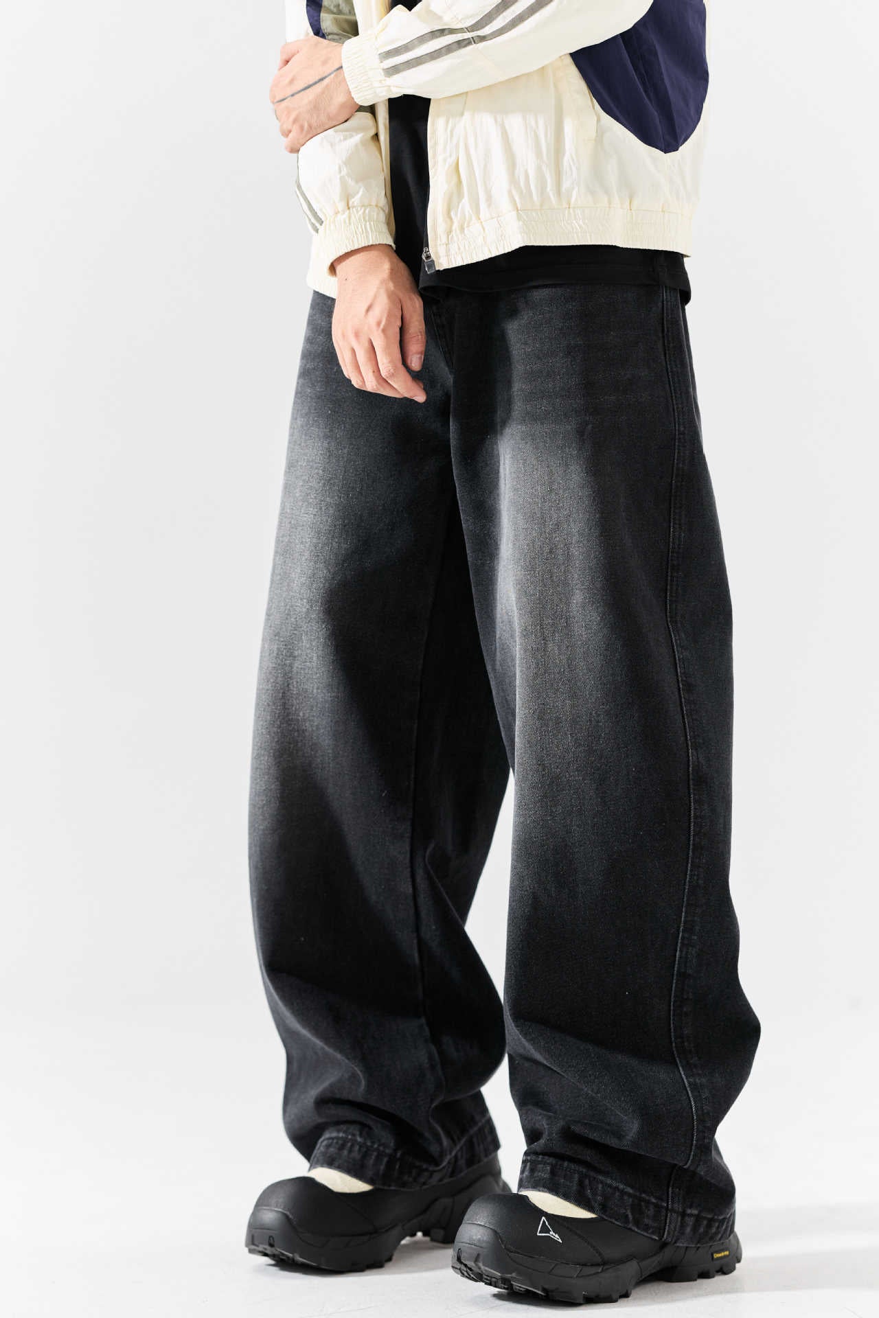 Unique Design Washed Denim Long Pants for