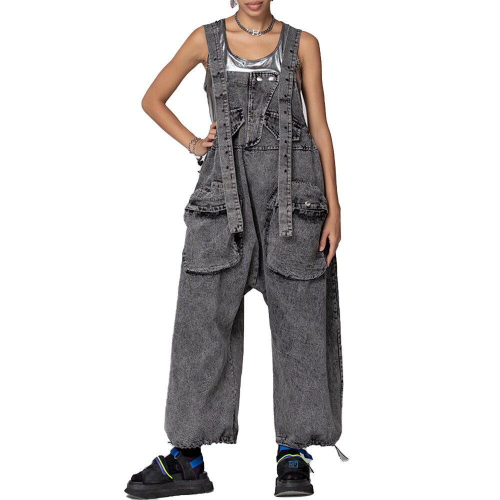 Trendy Women's Denim Overalls Maternity Workwear Jumpsuits