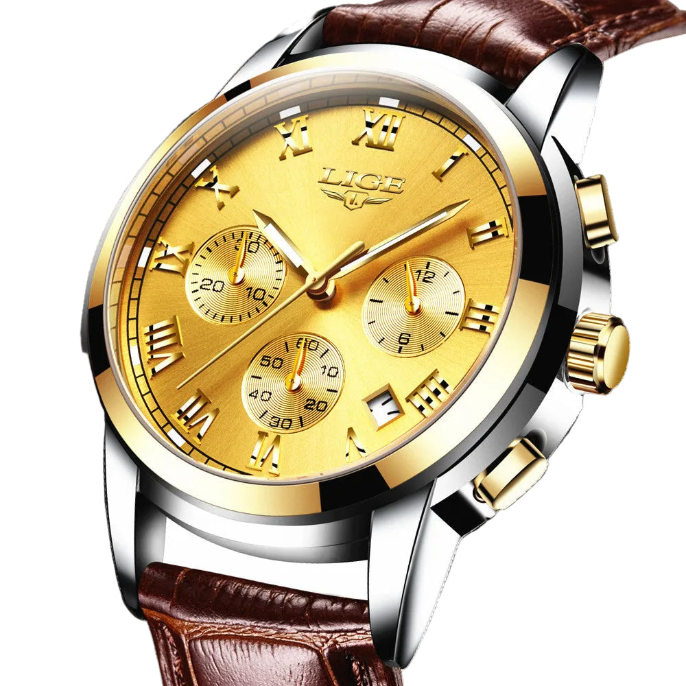 Casual Business Waterproof Belt Watch Men's Multi-Function Luminous Watch