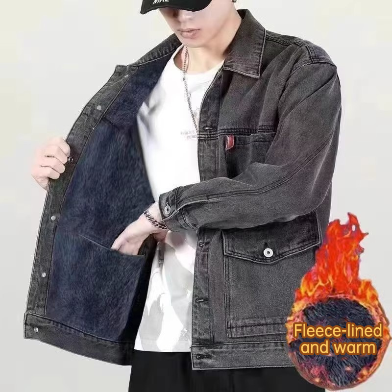 Heavyweight Denim Jacket for Men - Warm Lined Casual Outerwear