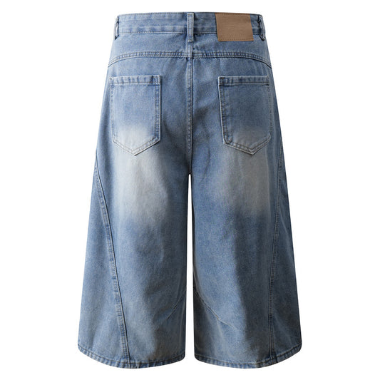 High-Waist Straight Loose Wide-Leg Denim Pants for Men and Women