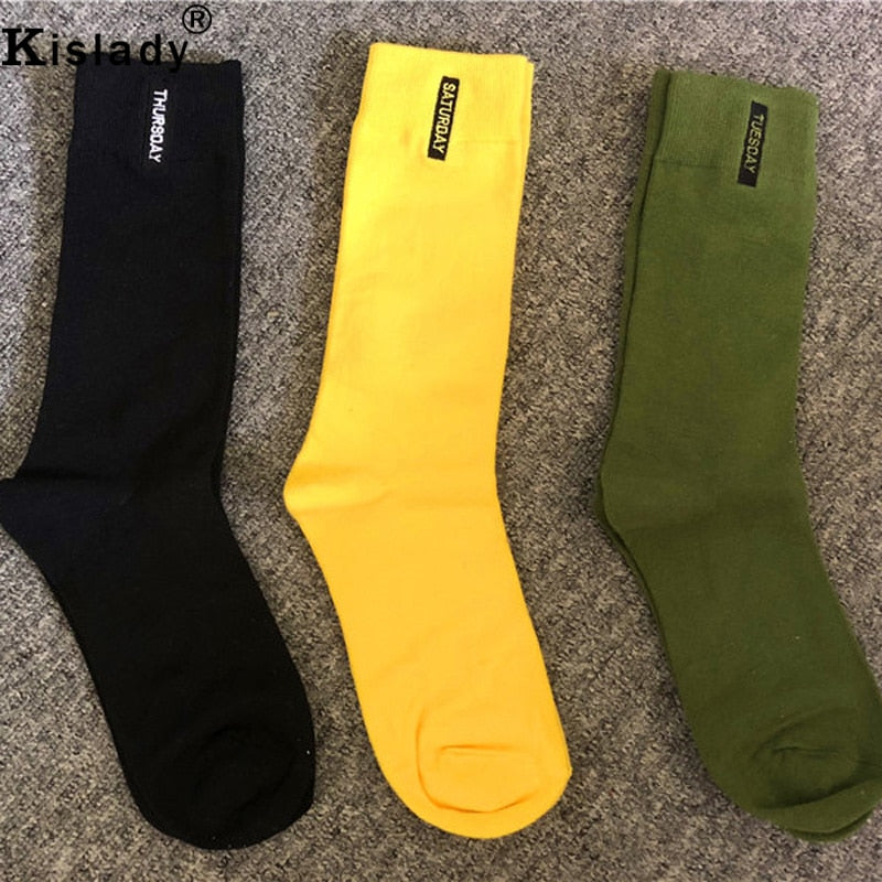 Men's Colorful 7 Day Socks Week