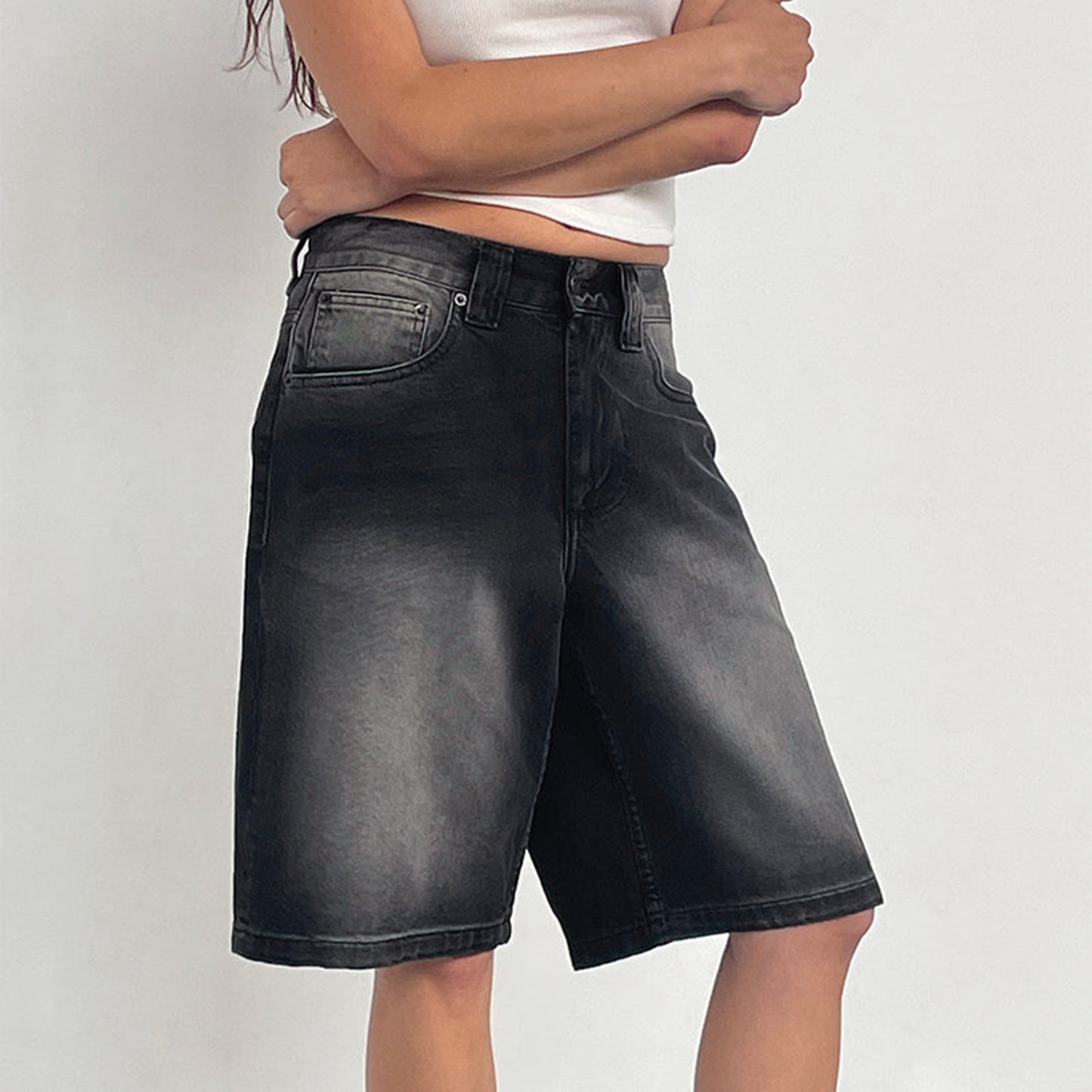 Slim Fit Denim Shorts for Women
