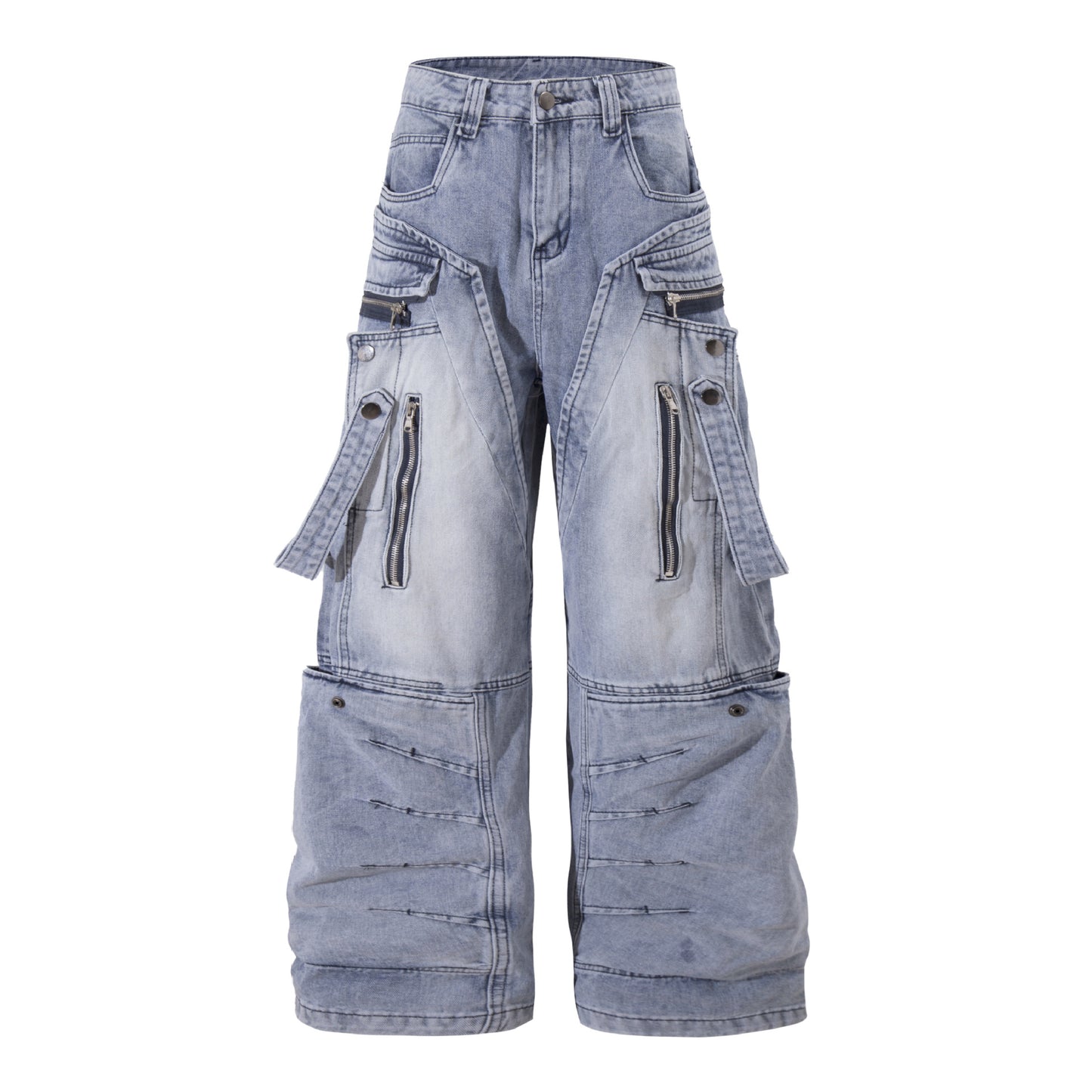 High-Quality Heavy-Washed Denim Long Pants