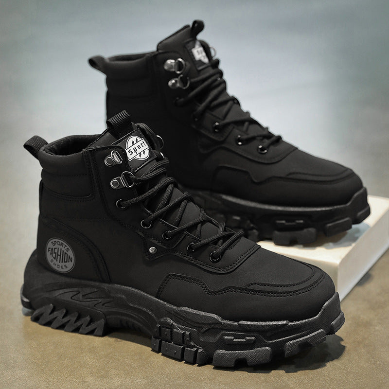 High Top Boots for Men - Outdoor, Anti-Slip, Wear-Resistant, Thick Sole Work Shoes