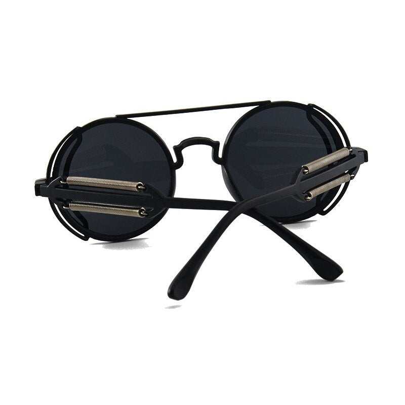 Retro Steampunk Sunglasses - UV400 Protection - Round Metal Frame