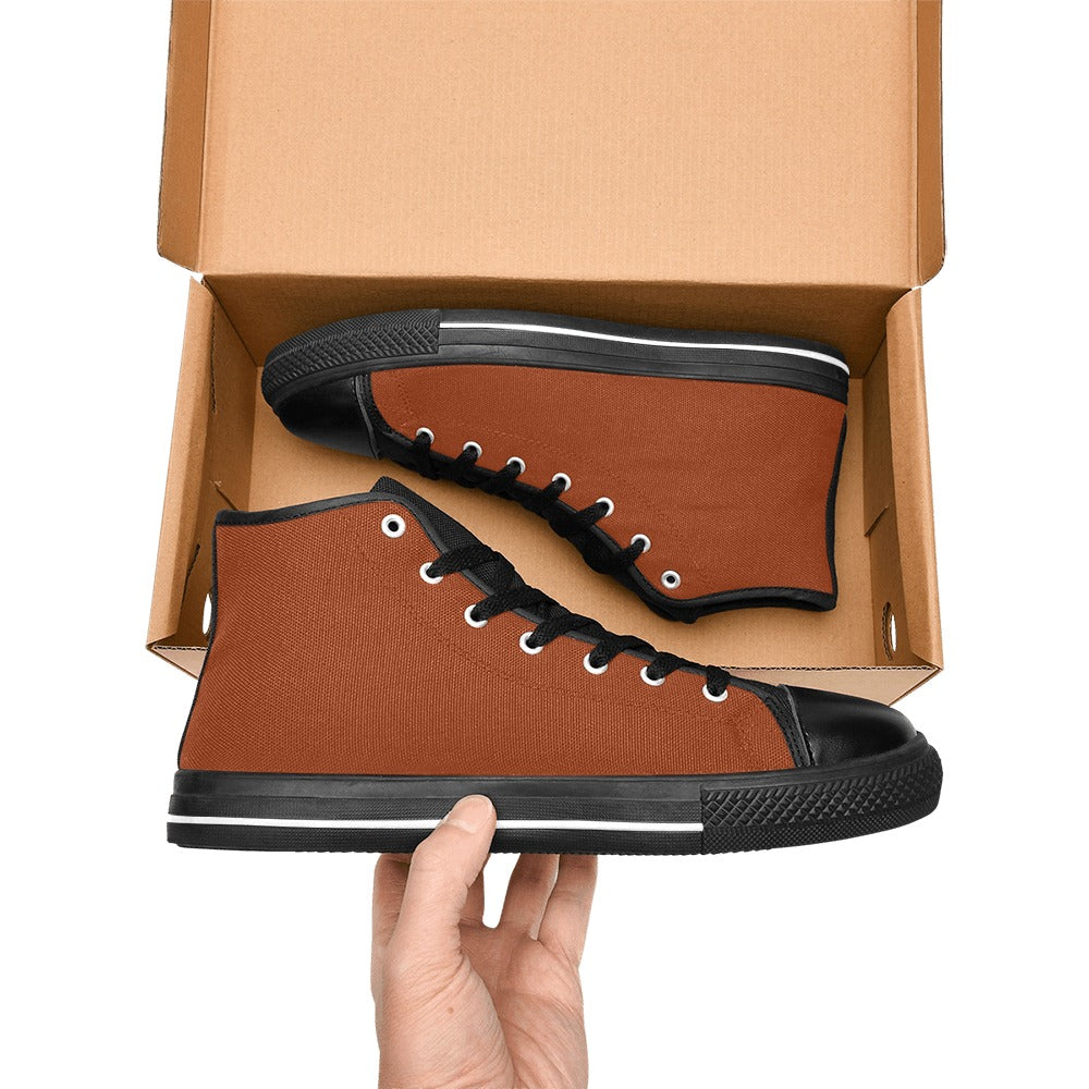 High Top Canvas Men's Shoes - Burnt Orange