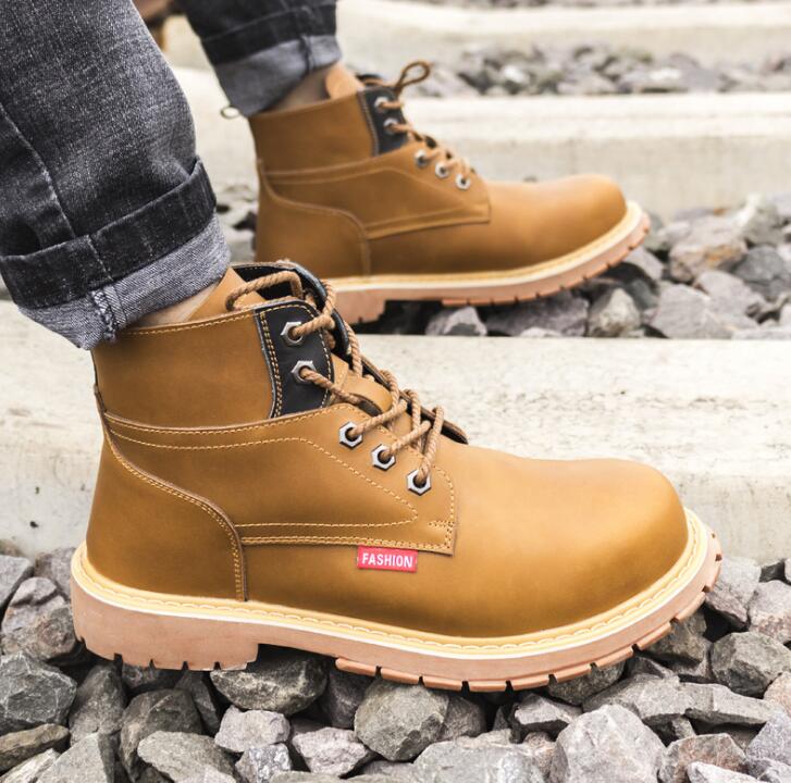 Men's Casual Winter Work Safety Boots - Classic Combat Ankle Boots