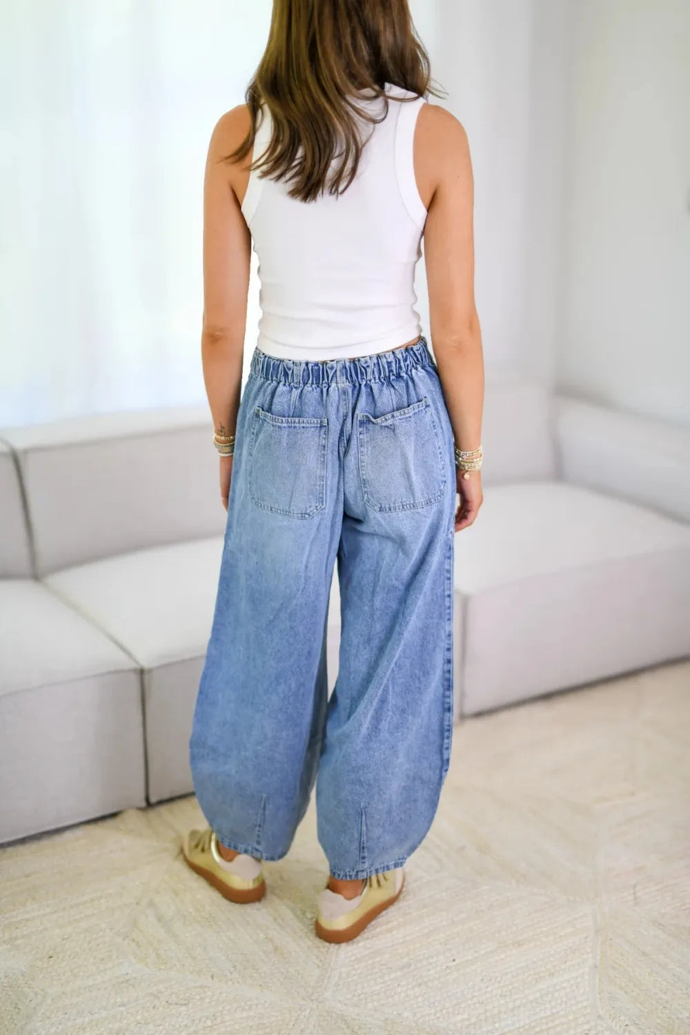 Drawstring Jeans with Pockets - Japanese Denim