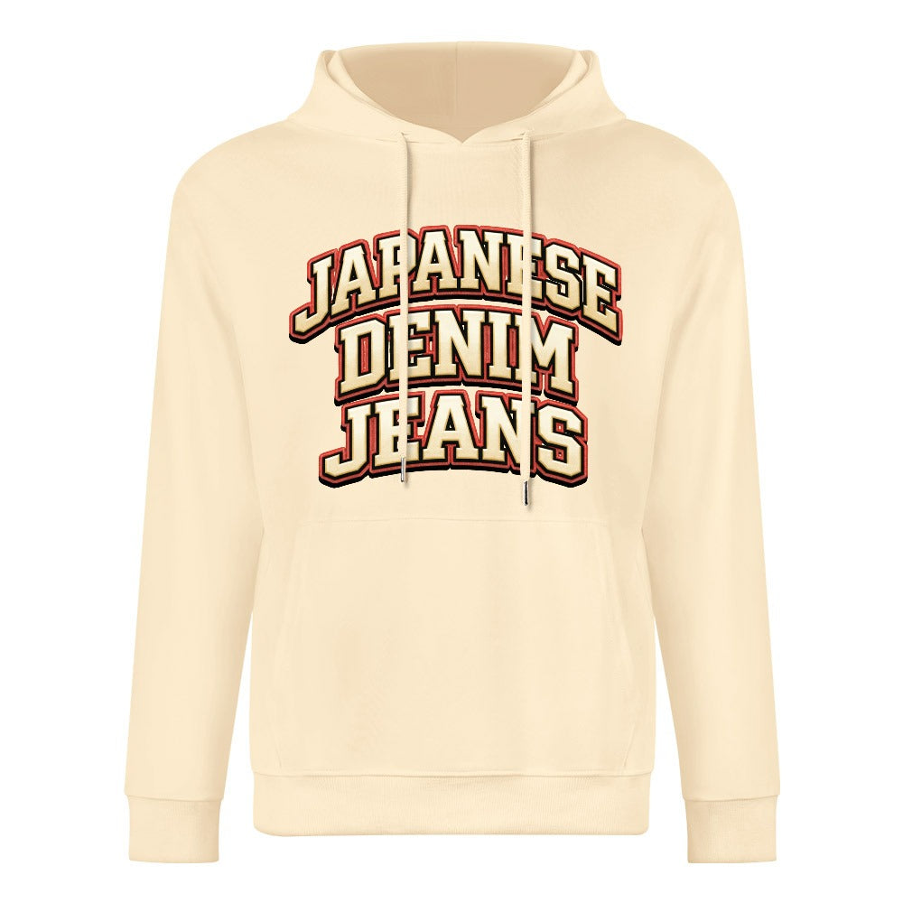 Japanese Denim University Hoodie - Cream