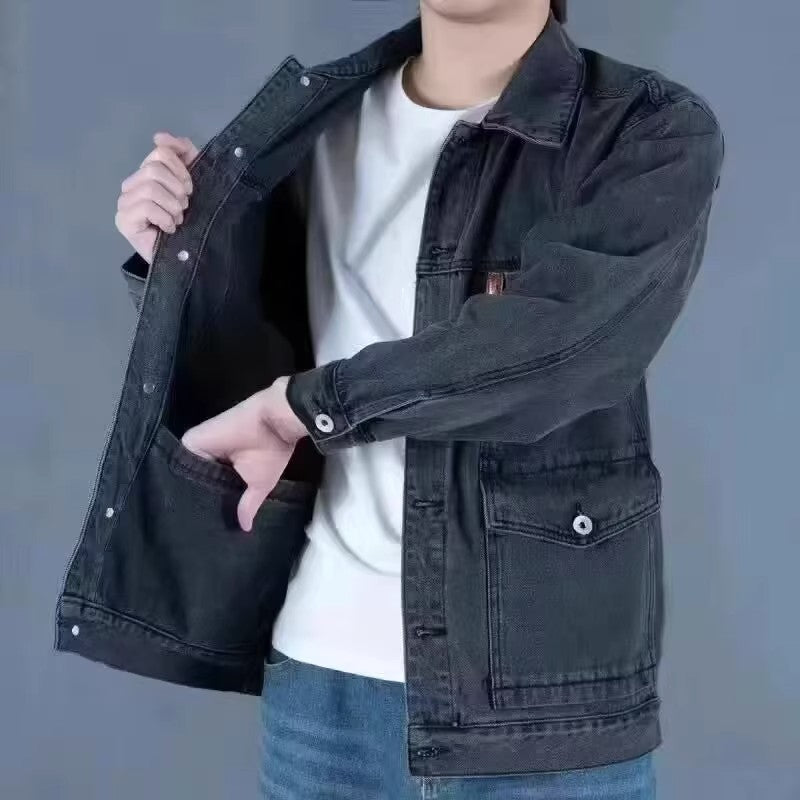 Heavyweight Denim Jacket for Men - Warm Lined Casual Outerwear