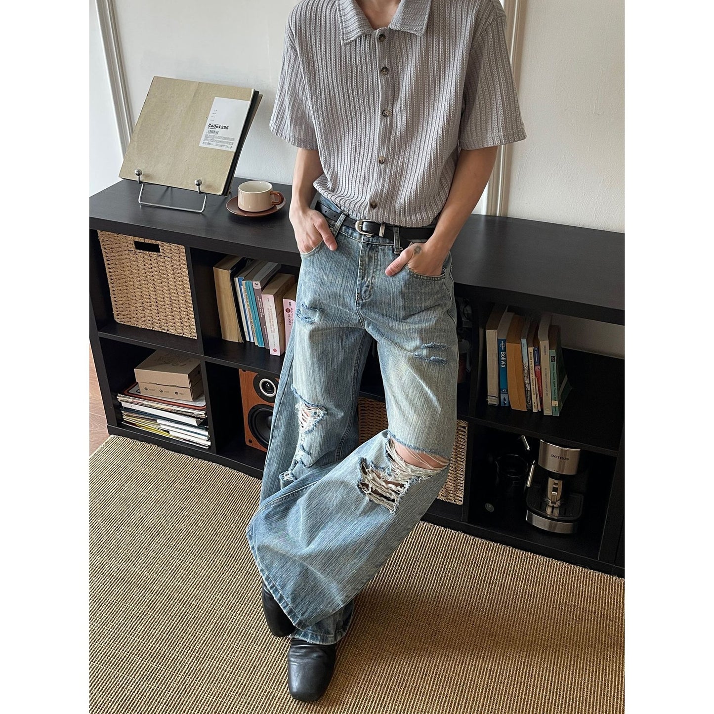 Ripped Denim Wide Leg Loose Pants - Versatile Summer Style