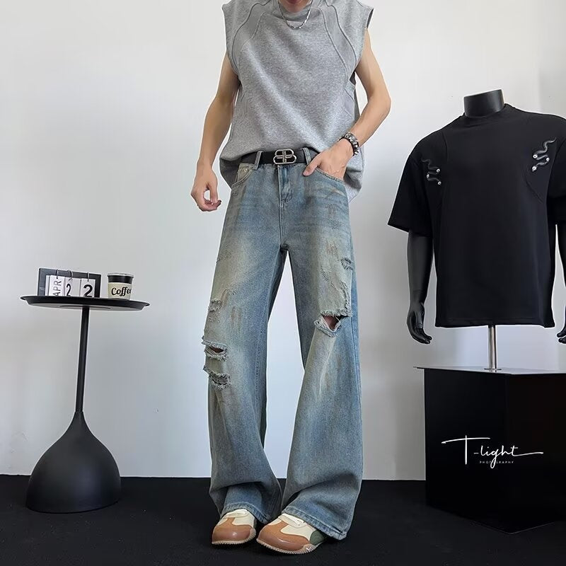 Retro Wide Leg Pants - Versatile Denim for Summer
