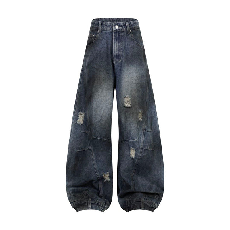 Premium Japanese Denim Knife Jeans - Distressed Loose Fit