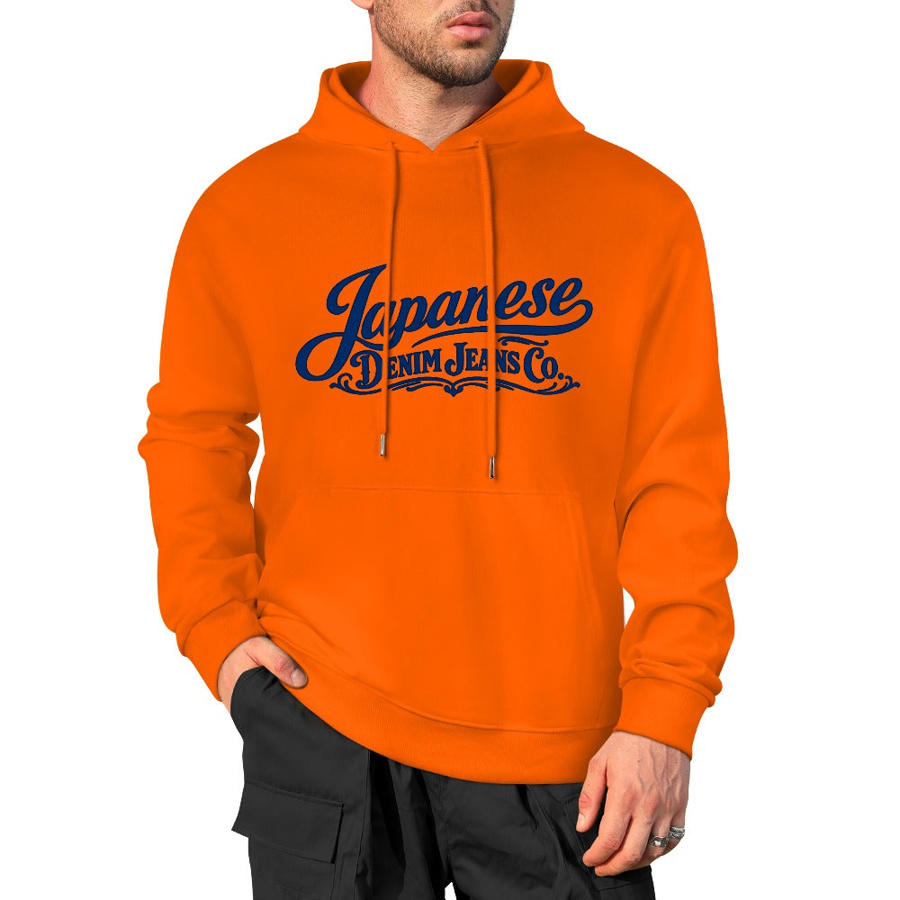 Japanese Denim Jeans Pure Cotton Hoodie - Orange