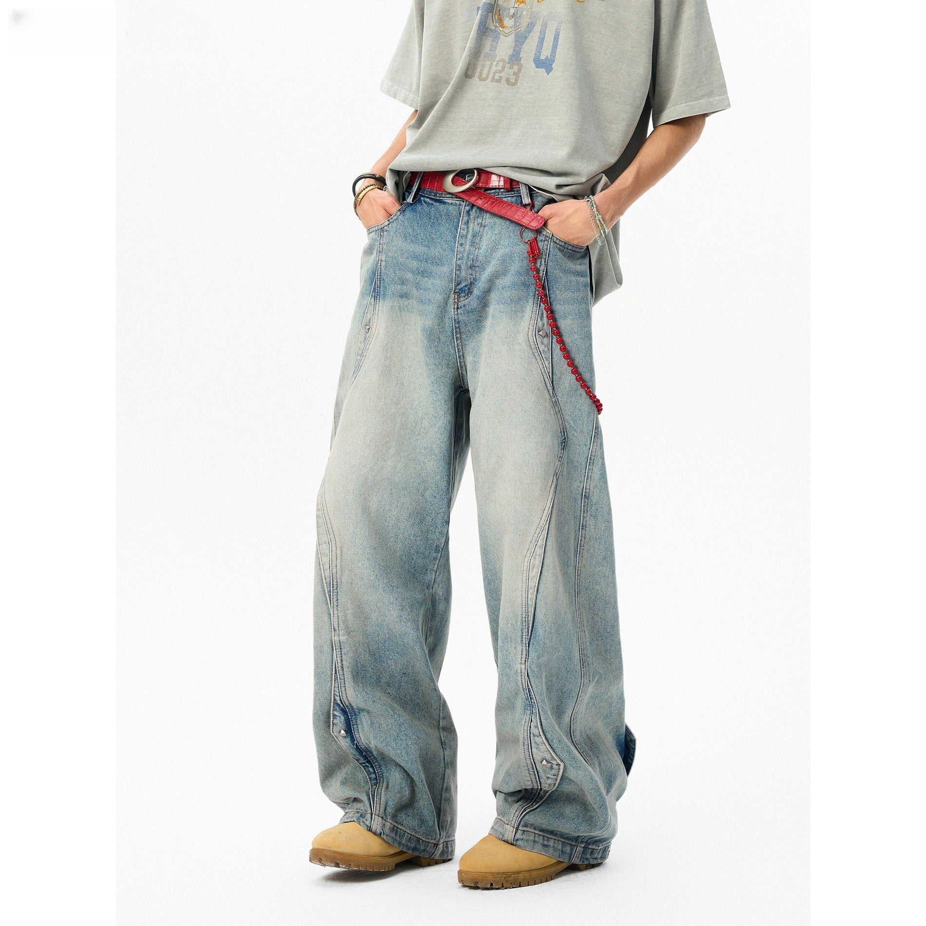 Irregular Deconstruction Design Jeans - Premium Japanese Denim