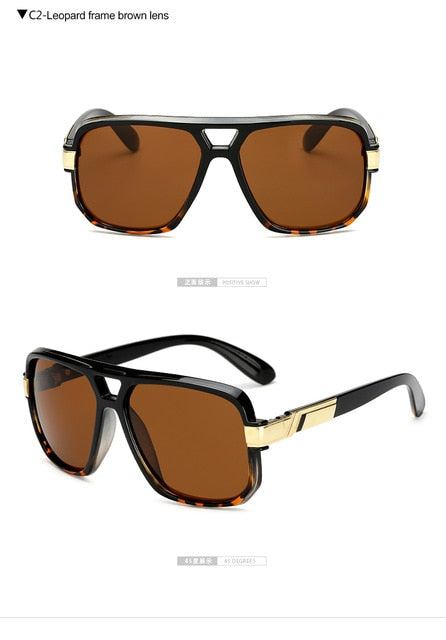Square Sunglasses for Men and Women Celebrity Style Flat Lens Eyewear