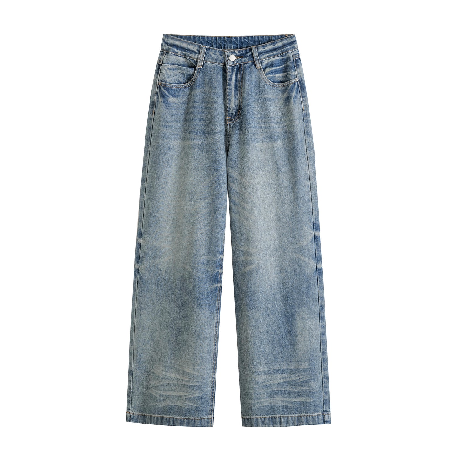 Premium High Waisted Straight Leg Wide Leg Jeans