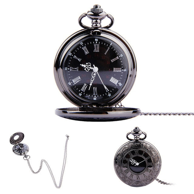Vintage Roman Numeral Pocket Watch with Chain