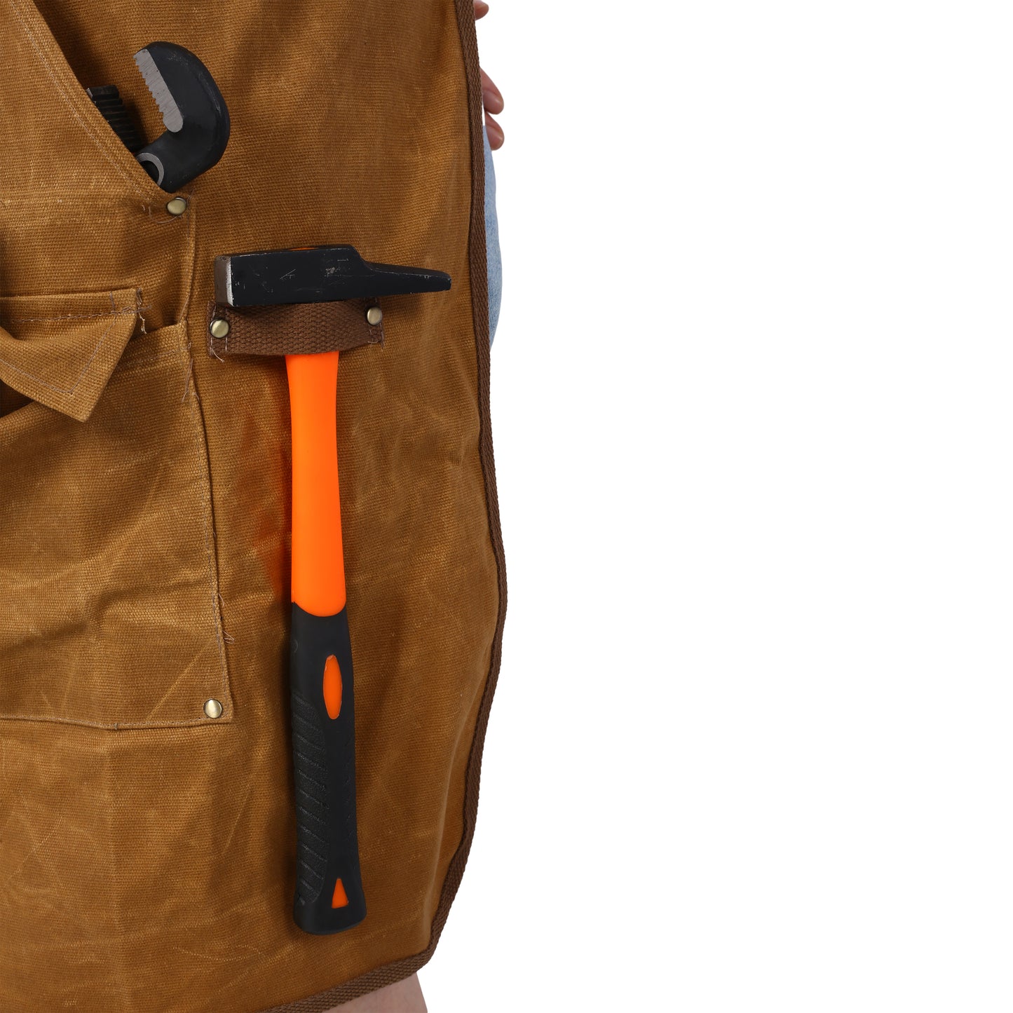 Heavy-Duty Waxed Canvas Carpenter Tool Apron - 18 oz