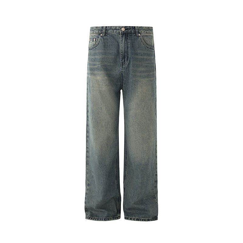 Straight Leg Jeans for Men - Loose Casual Wide Leg Vintage Style Pants