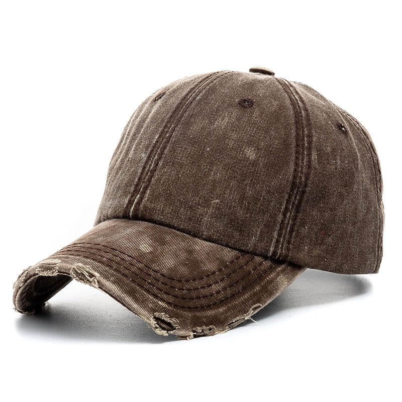 High-Quality Unisex Washed Cotton Baseball Cap - Adjustable Denim Hat for Casual Outdoor Fashion