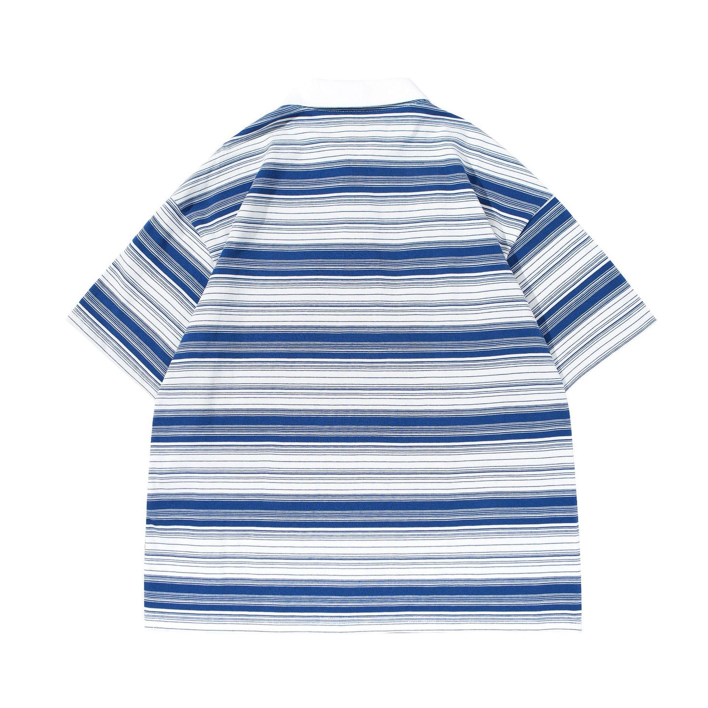 Simple Casual Striped Short Sleeved Polo Shirt