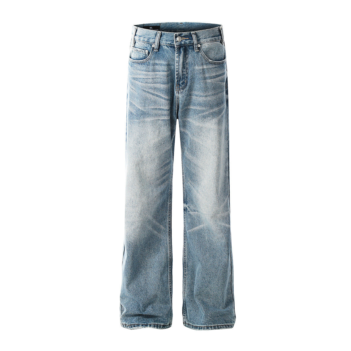 Vintage Washed Denim Straight Leg Personalized Cleanfit Pants