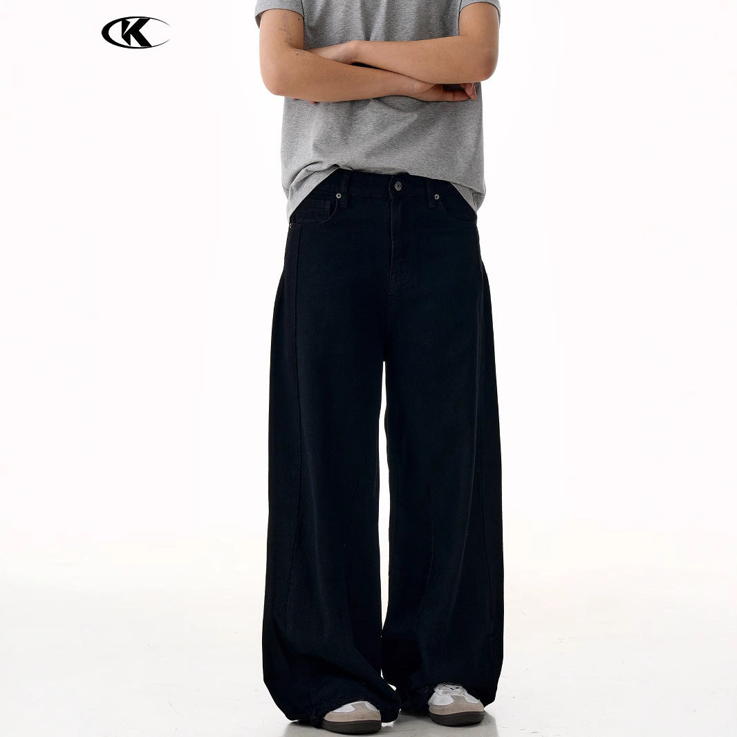 Vintage Black Denim Pants for Men and Women