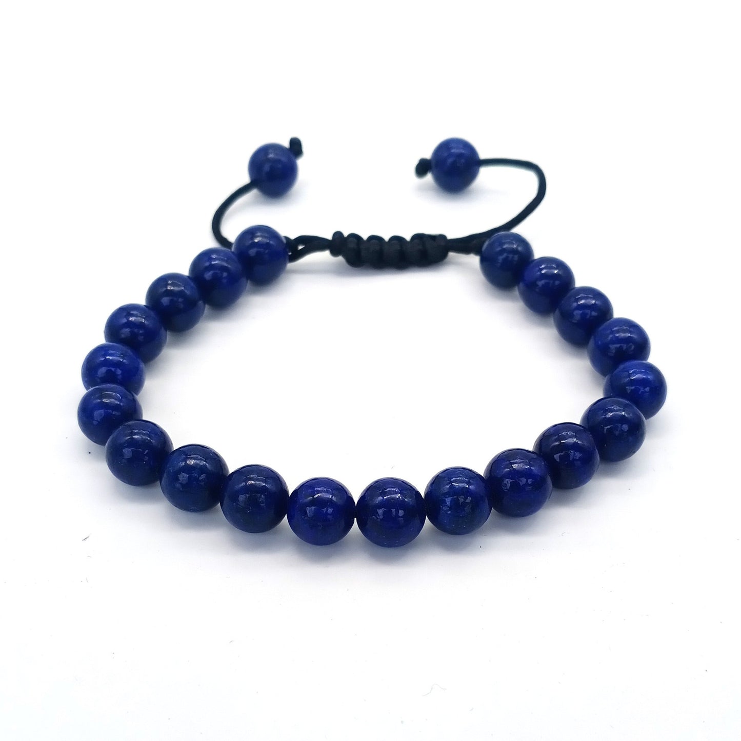 8mm Tiger Eye Stone Beads Bracelet - Adjustable Braided Rope Bangles